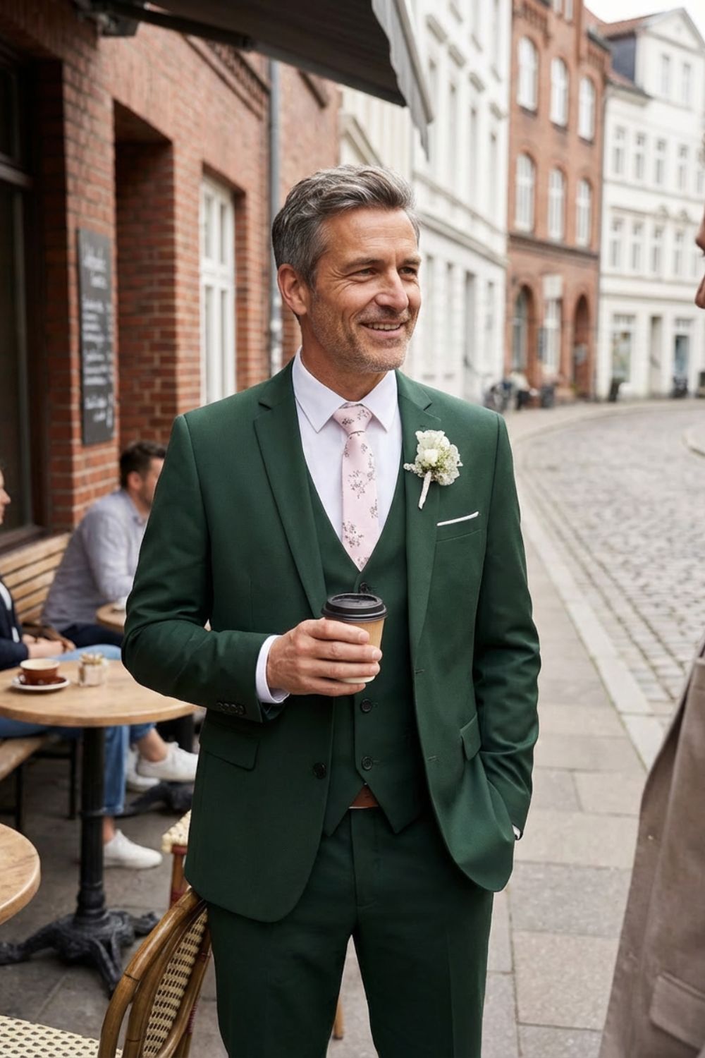 Herren Hochzeitsanzug 3-teilig Slim Weste – Detail-Ansicht