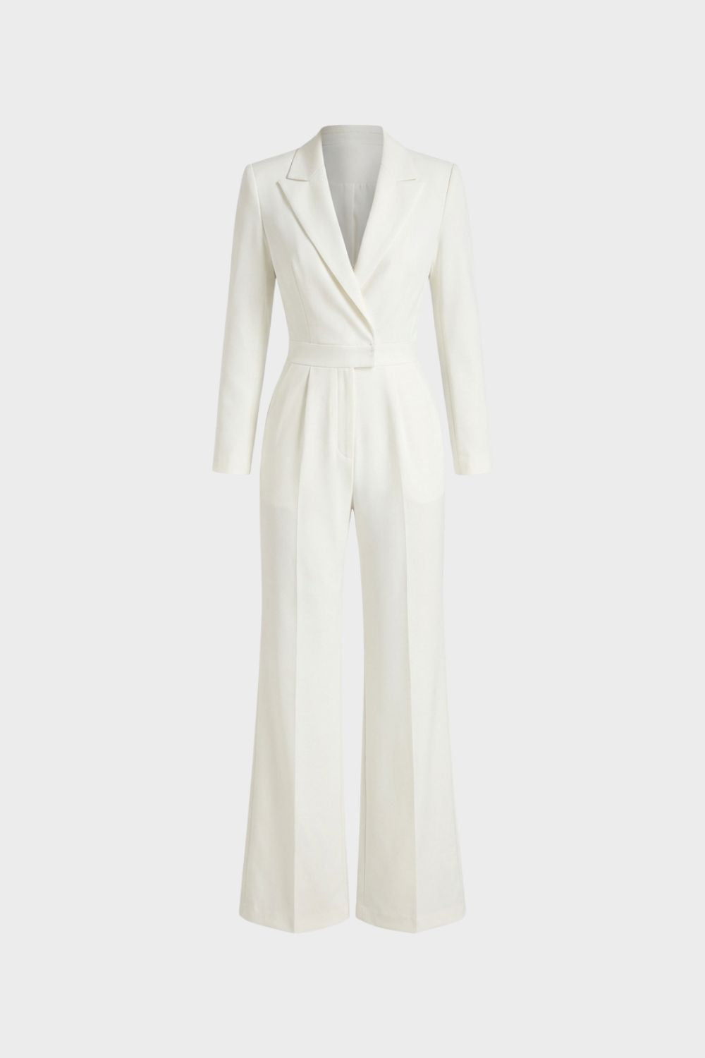 Damen Jumpsuit Reverskragen weites Bein – Material-Detail