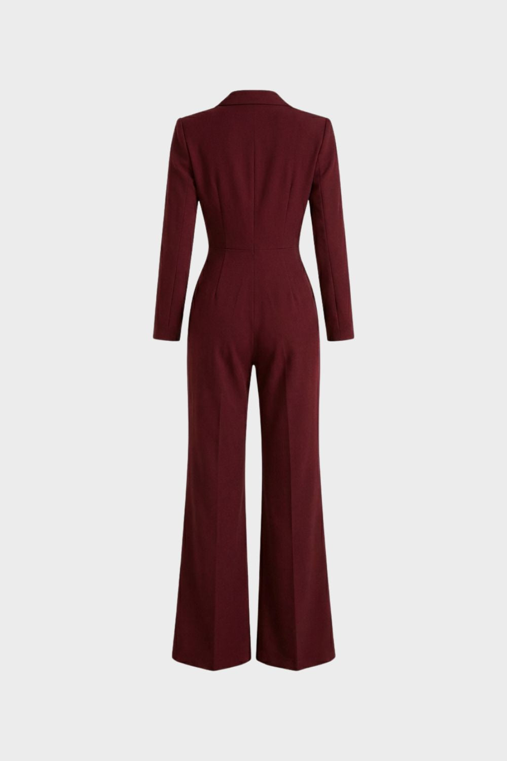 Damen Jumpsuit Reverskragen weites Bein – Profil-Ansicht