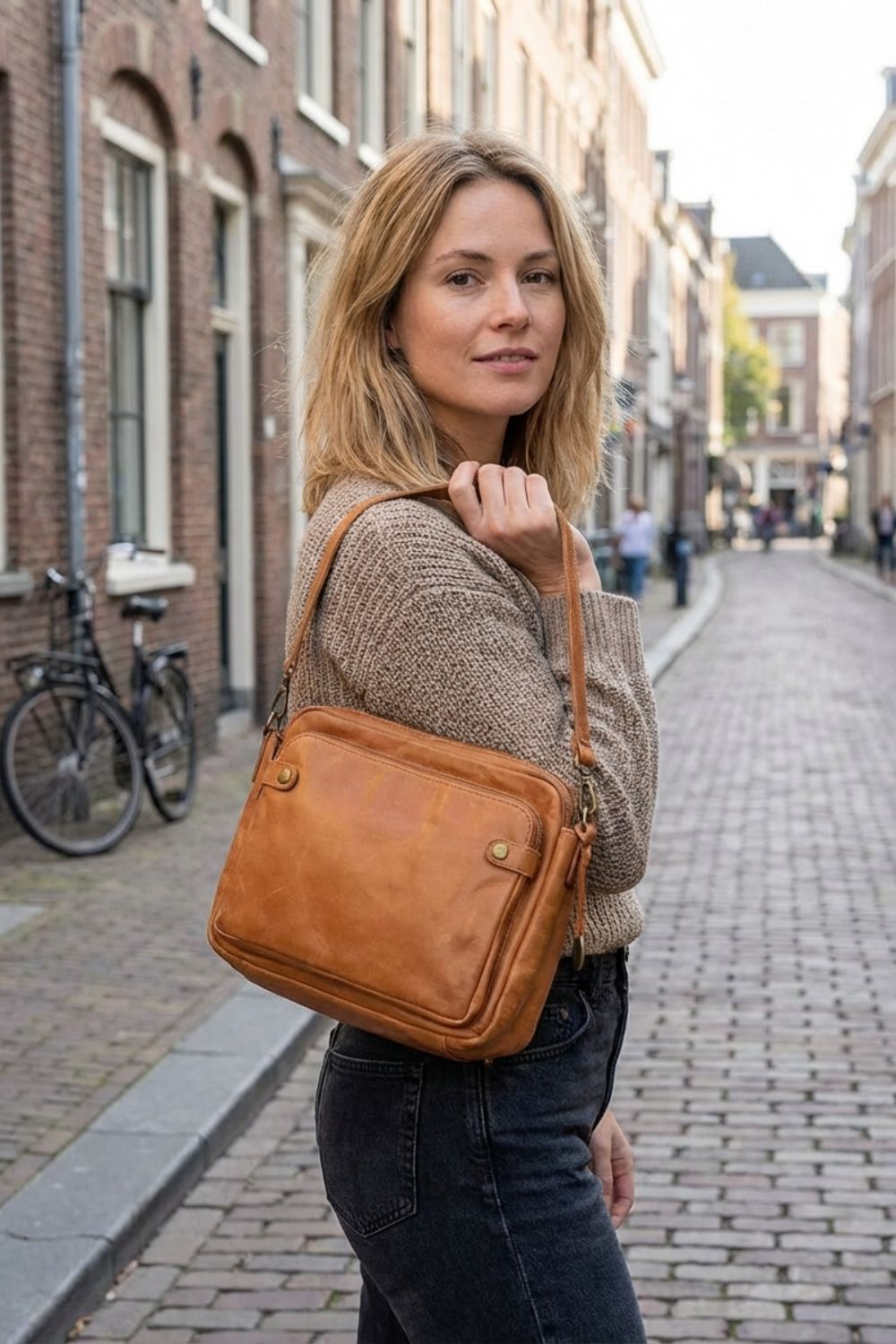 Damen Umhängetasche Crossbody Reißverschluss – Sicht von oben