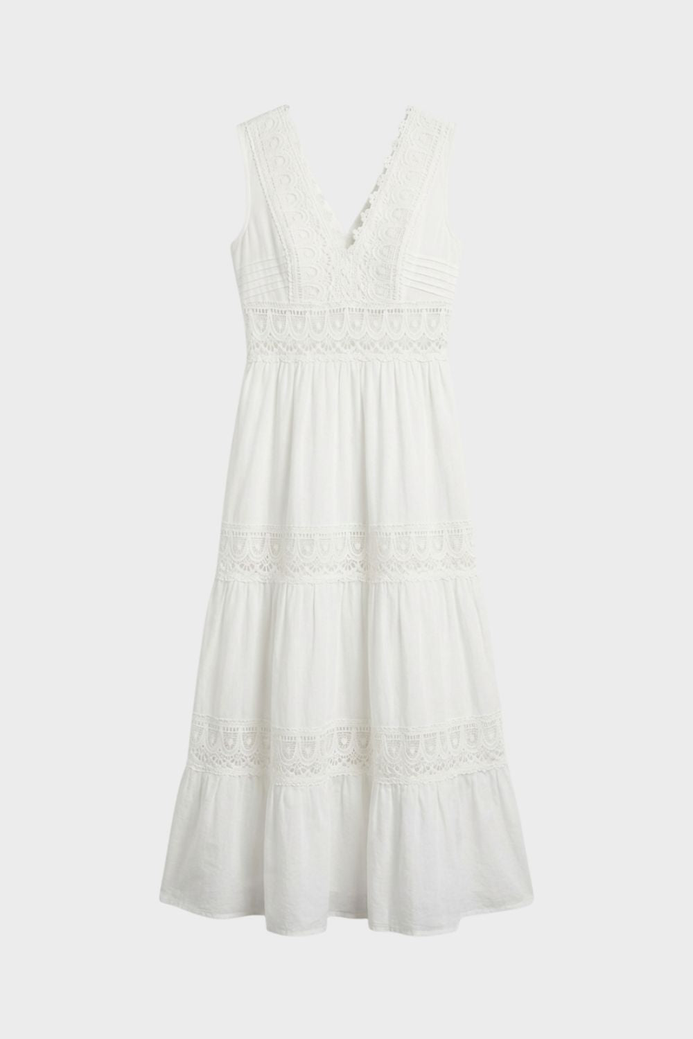 Damen Maxikleid Spitze V-Ausschnitt – Hauptansicht