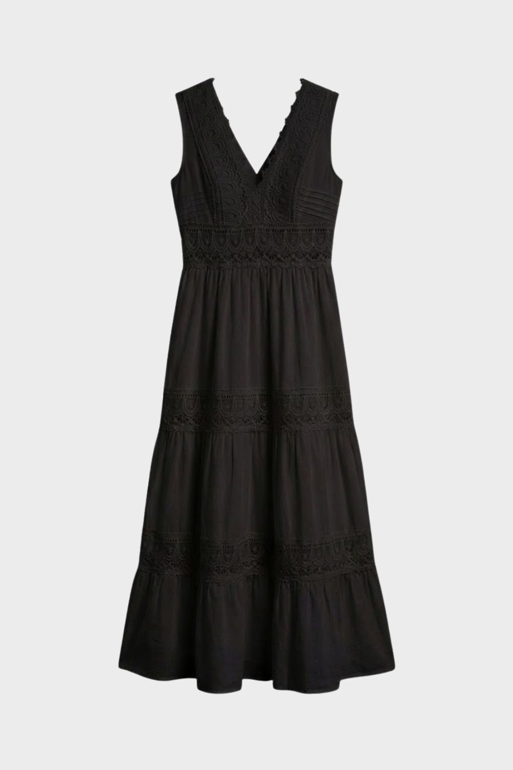 Damen Maxikleid Spitze V-Ausschnitt – Lifestyle-Look