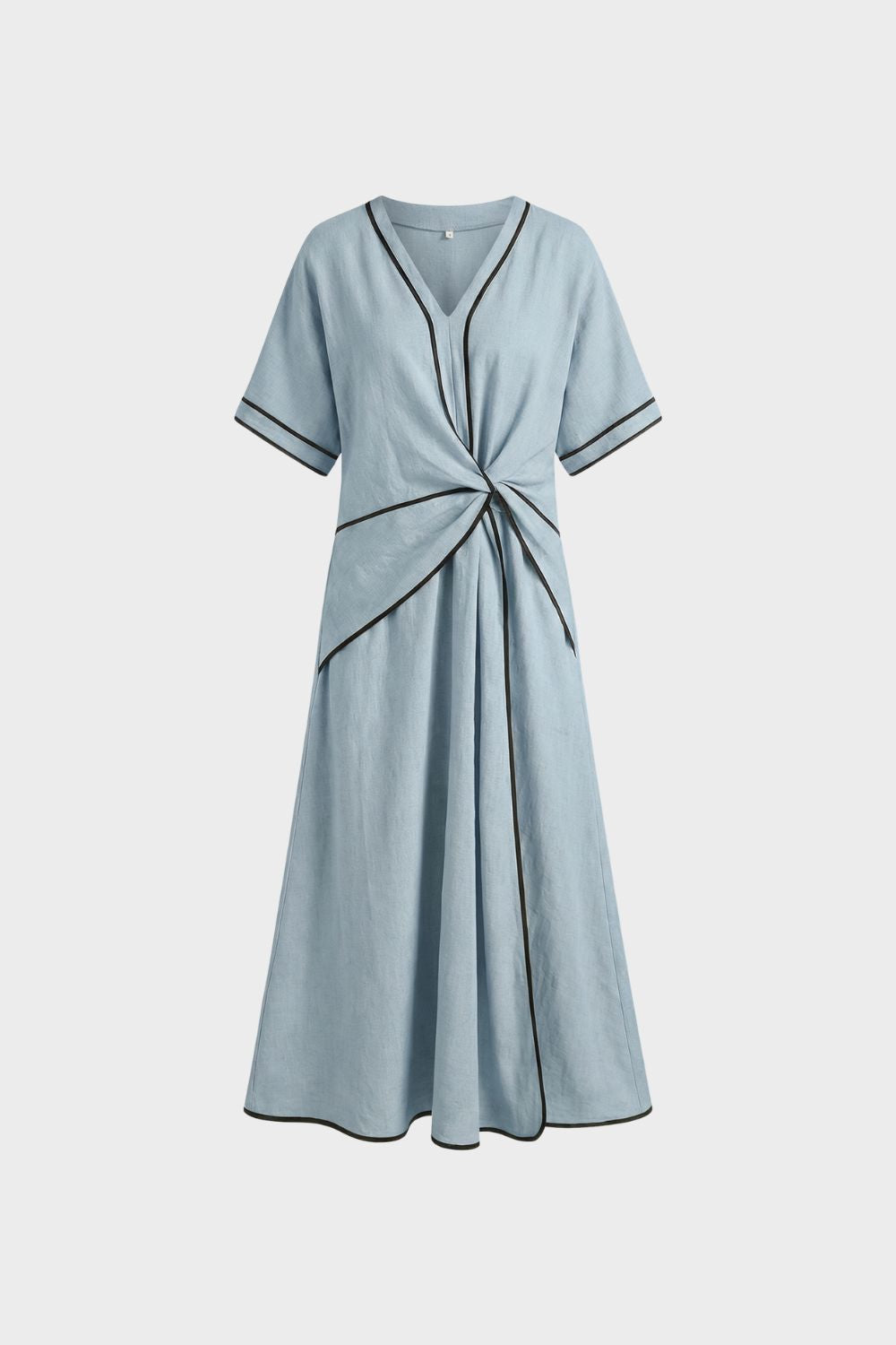 Damen Midikleid Wickeldetail V-Ausschnitt – Lifestyle-Look