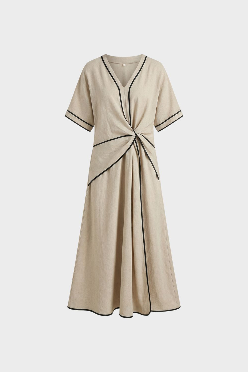 Damen Midikleid Wickeldetail V-Ausschnitt – Hauptansicht