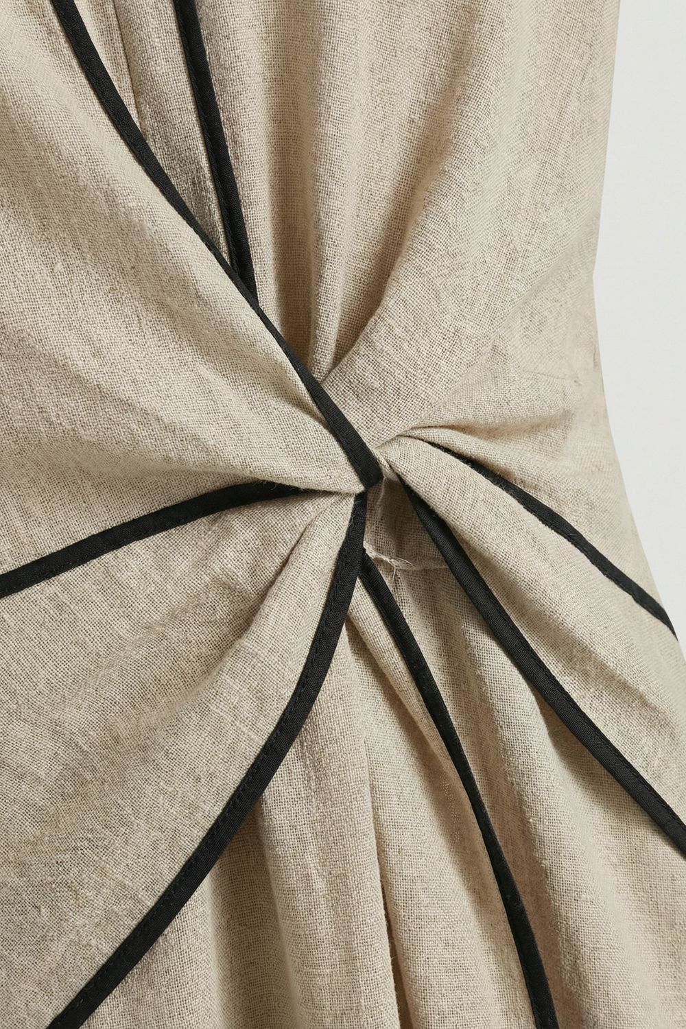 Damen Midikleid Wickeldetail V-Ausschnitt – Detail-Ansicht