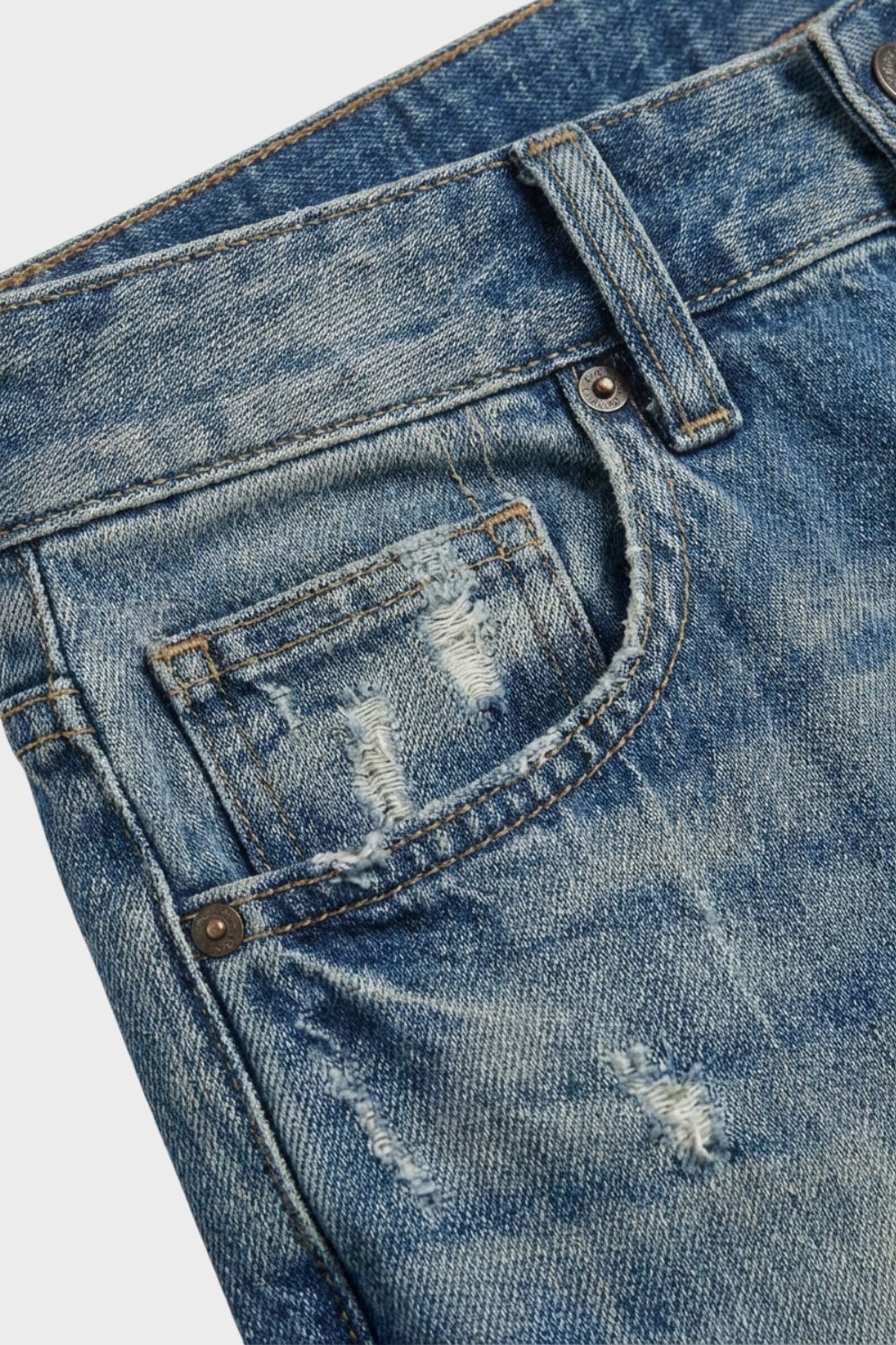 Damen Wide-Leg Jeans High Waist Used – Detail-Ansicht