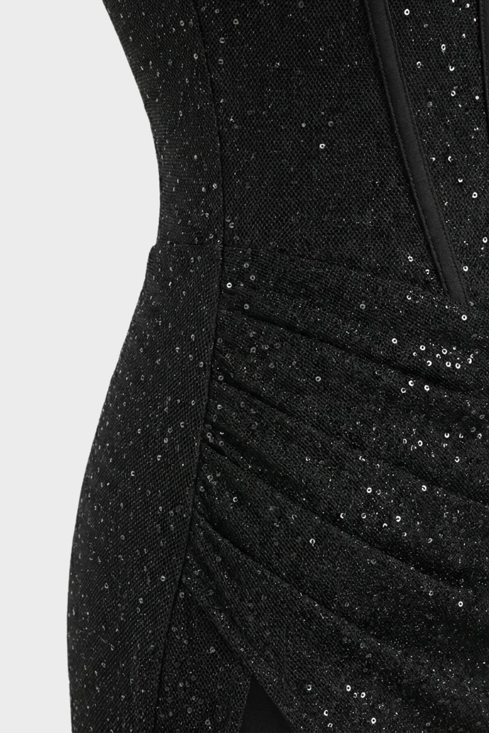 Damen Abendkleid Spaghettiträger Maxilänge – Sicht von oben