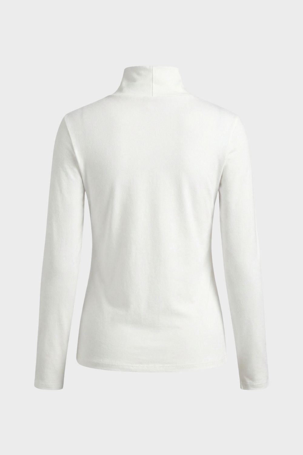 Damen Langarmshirt Stehkragen V-Ausschnitt – Profil-Ansicht