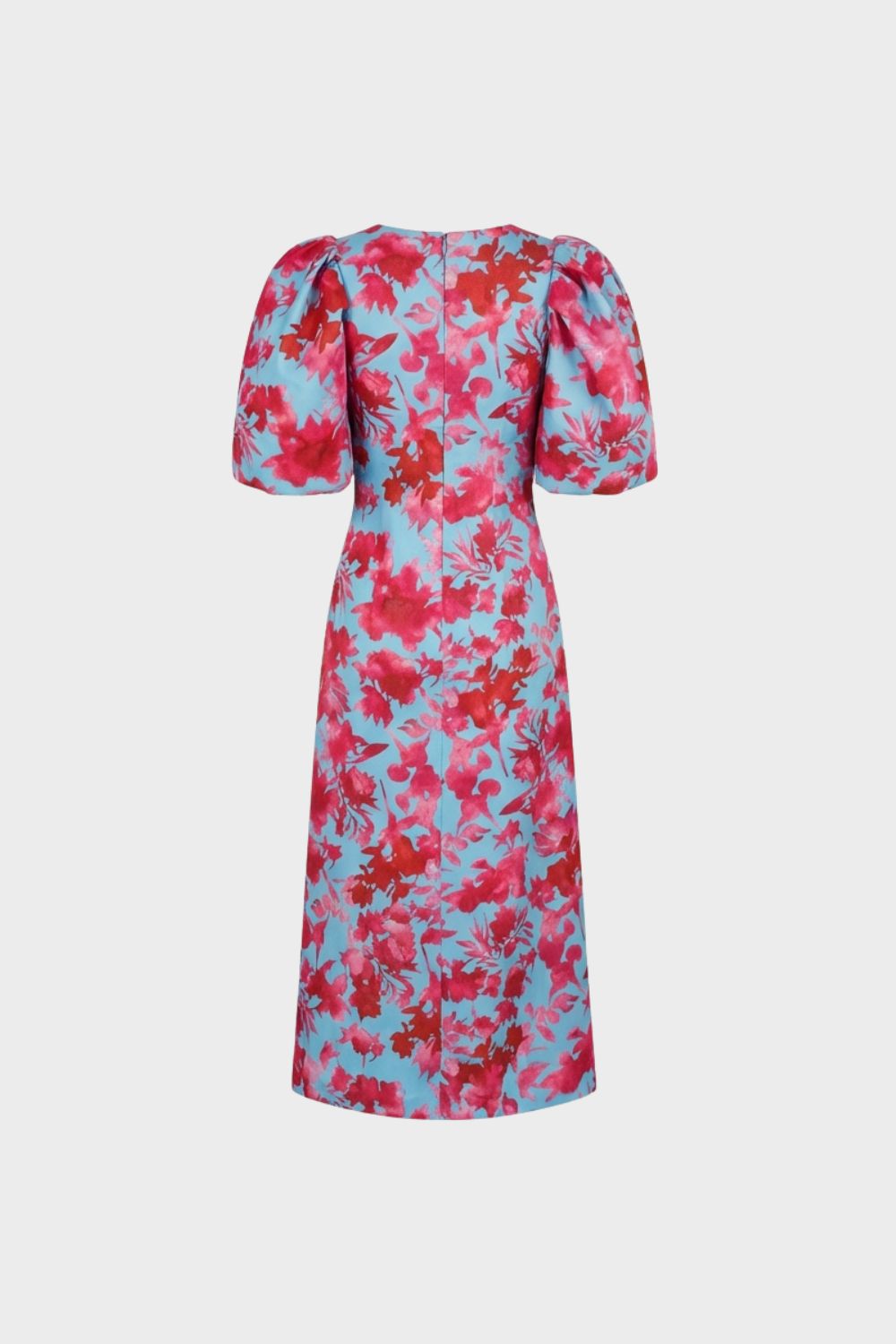 Damen Midikleid V-Ausschnitt Blumenmuster – Profil-Ansicht