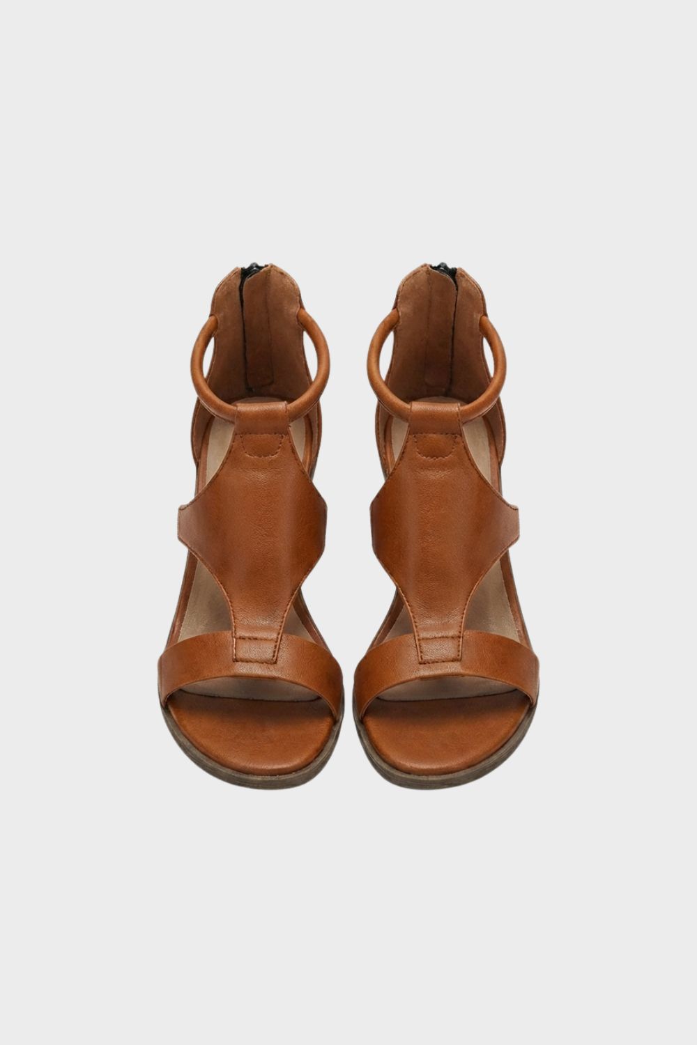 Damen Sandalen Knöchelriemen Blockabsatz – Rückansicht