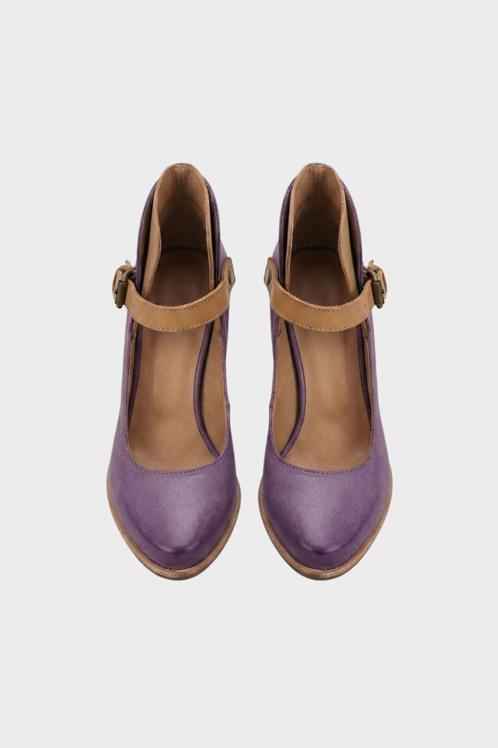 Damen Mary Jane Pumps Riemchen Blockabsatz – Sicht von oben