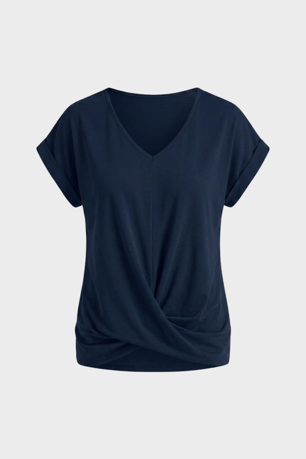 Damen T-Shirt V-Ausschnitt Knoten – Rückansicht