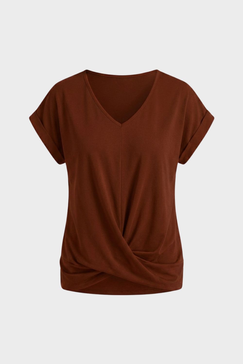 Damen T-Shirt V-Ausschnitt Knoten – Material-Detail