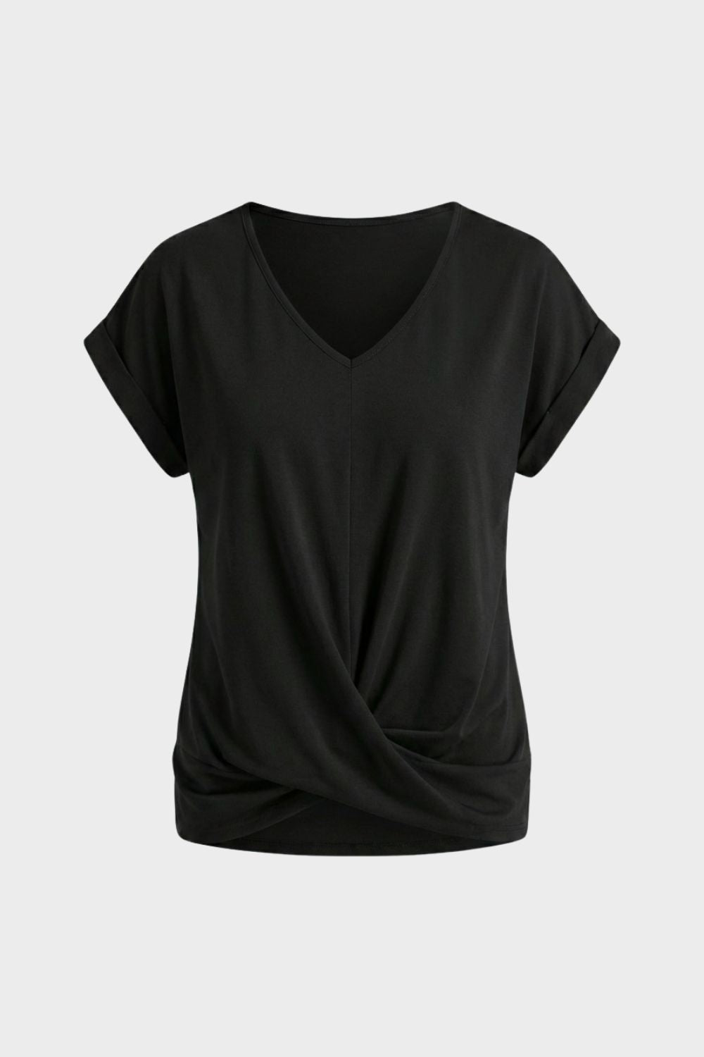 Damen T-Shirt V-Ausschnitt Knoten – Lifestyle-Look