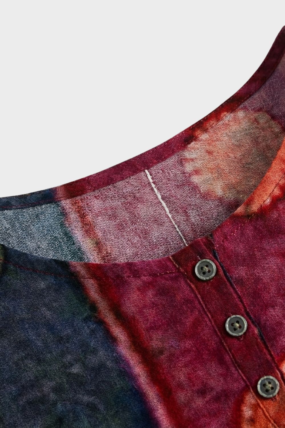 Damen Boho-Bluse Patchwork Rundhals – Detail-Ansicht