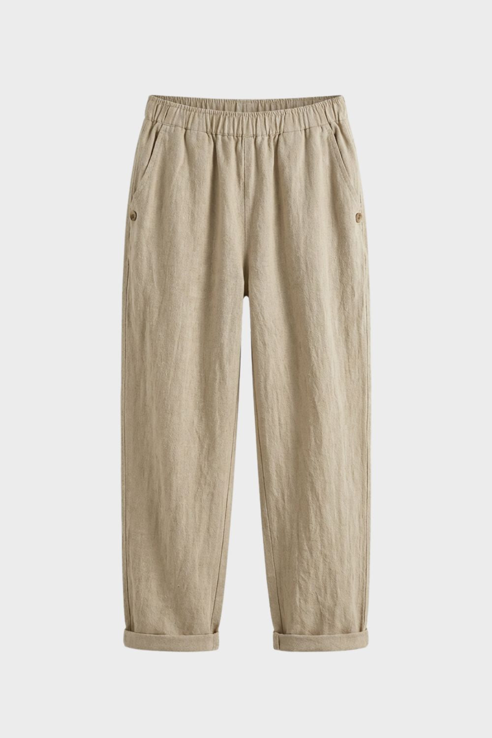 Damen Stoffhose Gummibund gerades Bein – Hauptansicht