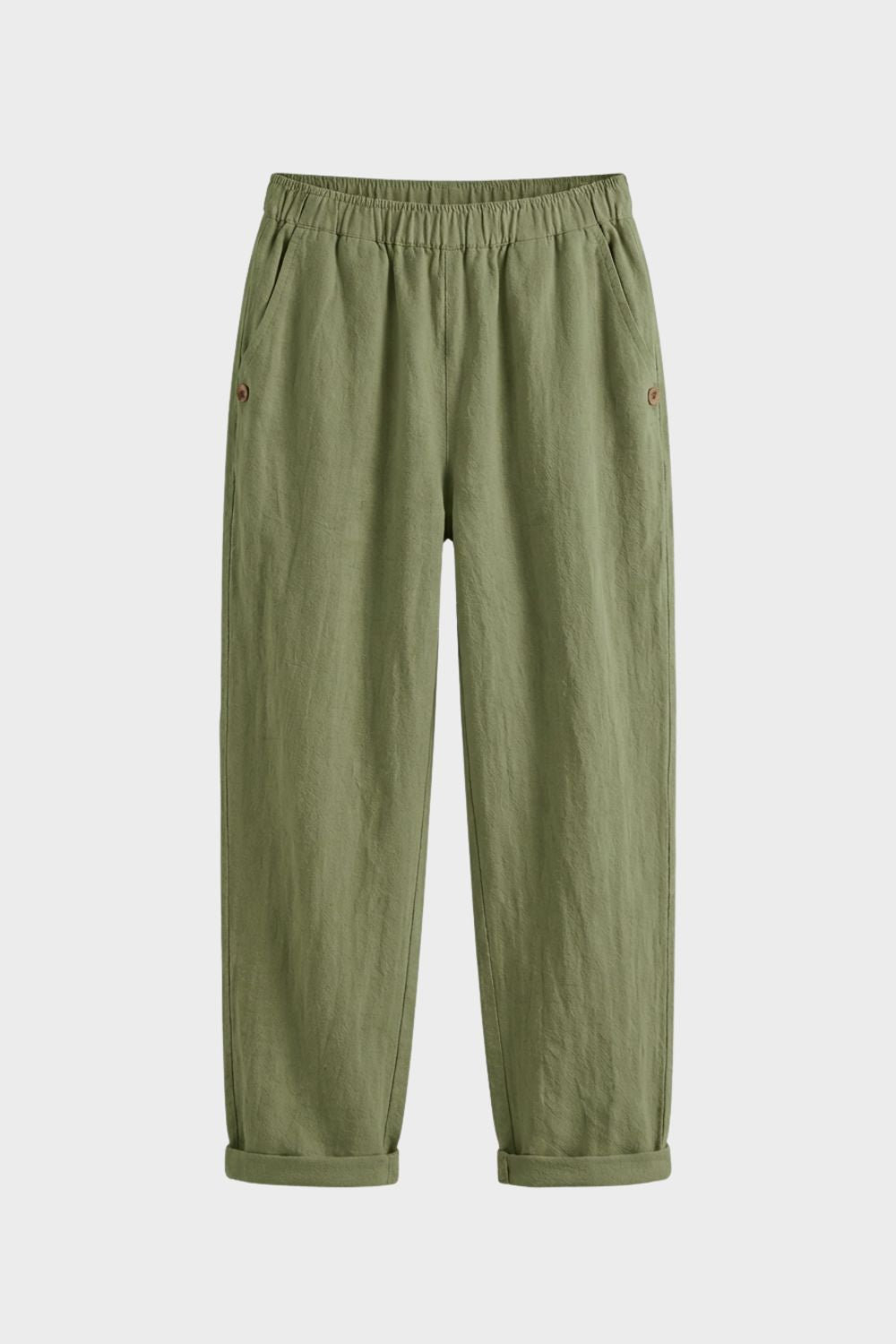 Damen Stoffhose Gummibund gerades Bein – Material-Detail