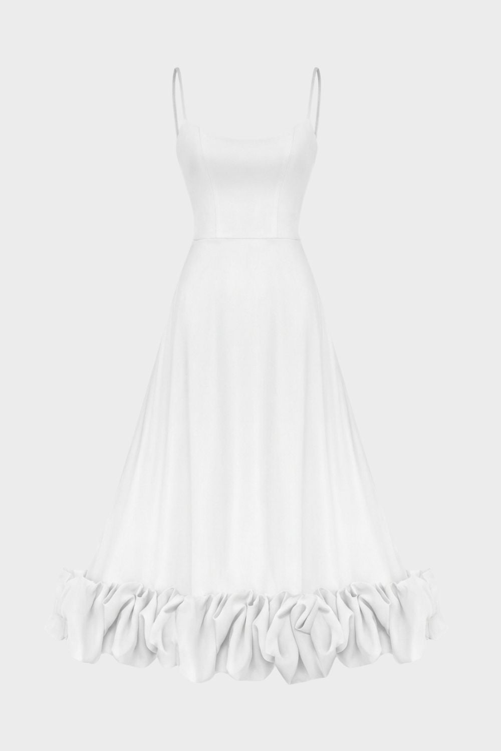Damen Midikleid Träger Volant – Material-Detail