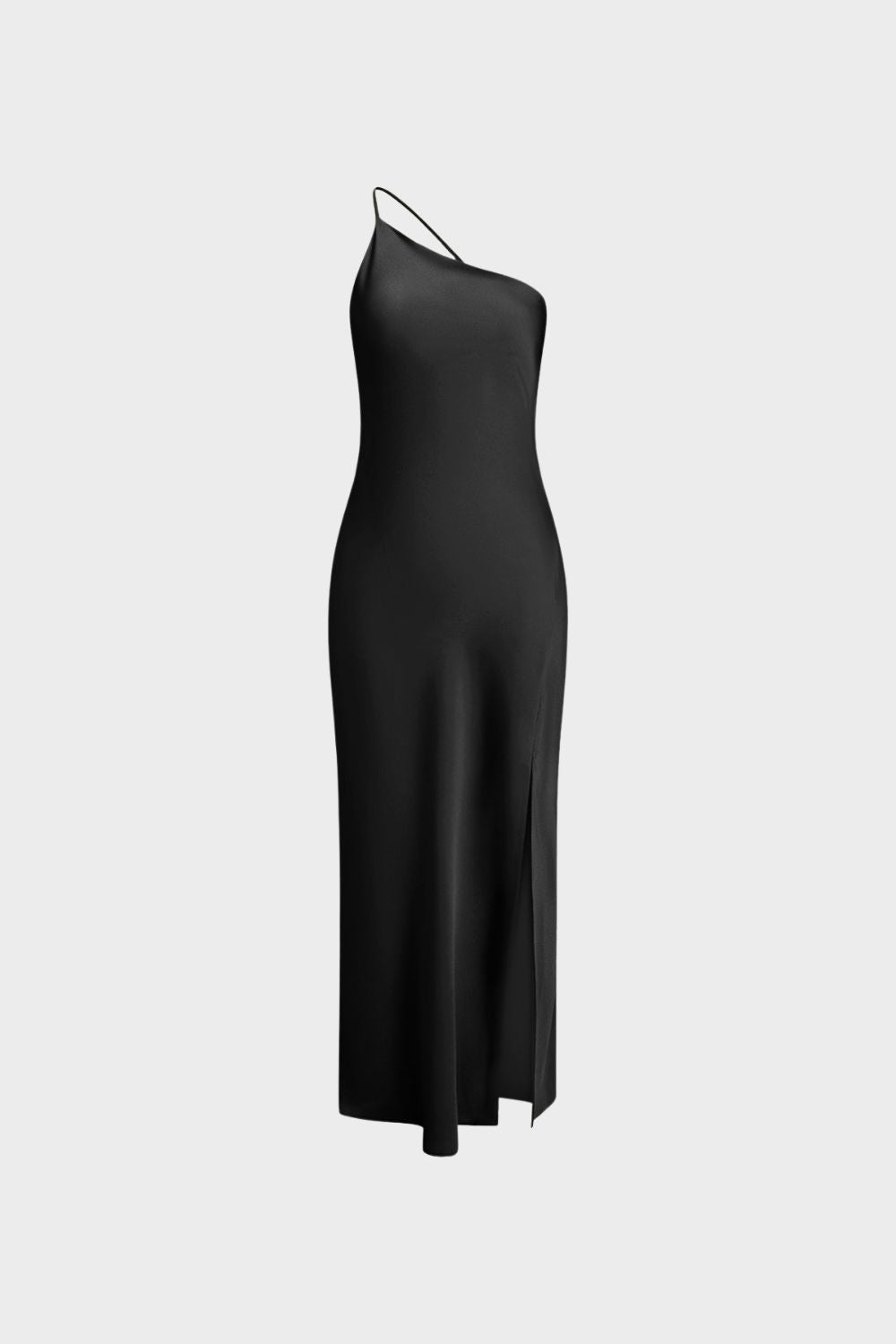Damen Maxikleid One-Shoulder Beinschlitz – Material-Detail