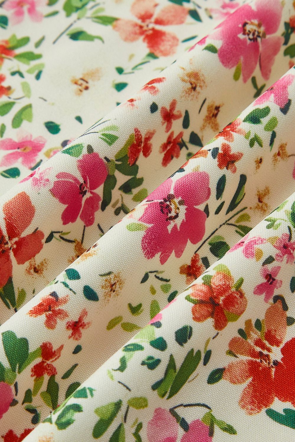 Damen Blumenkleid Midi Träger Bindeband – Detail-Ansicht