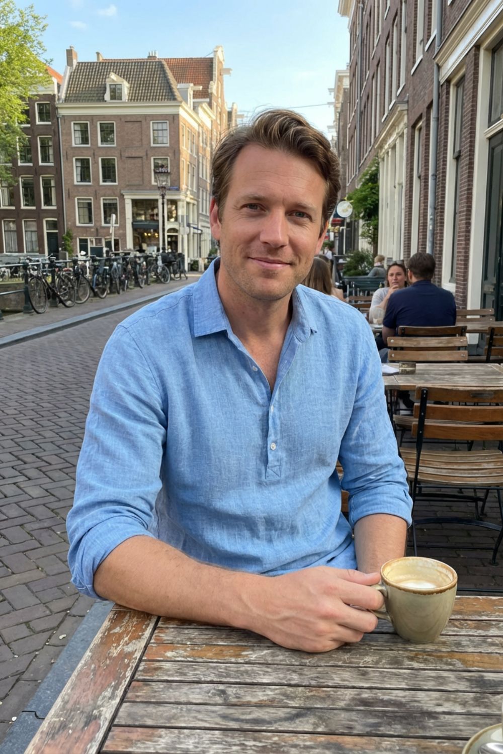 Herren Hemd Langarm Kentkragen Business – Sicht von oben