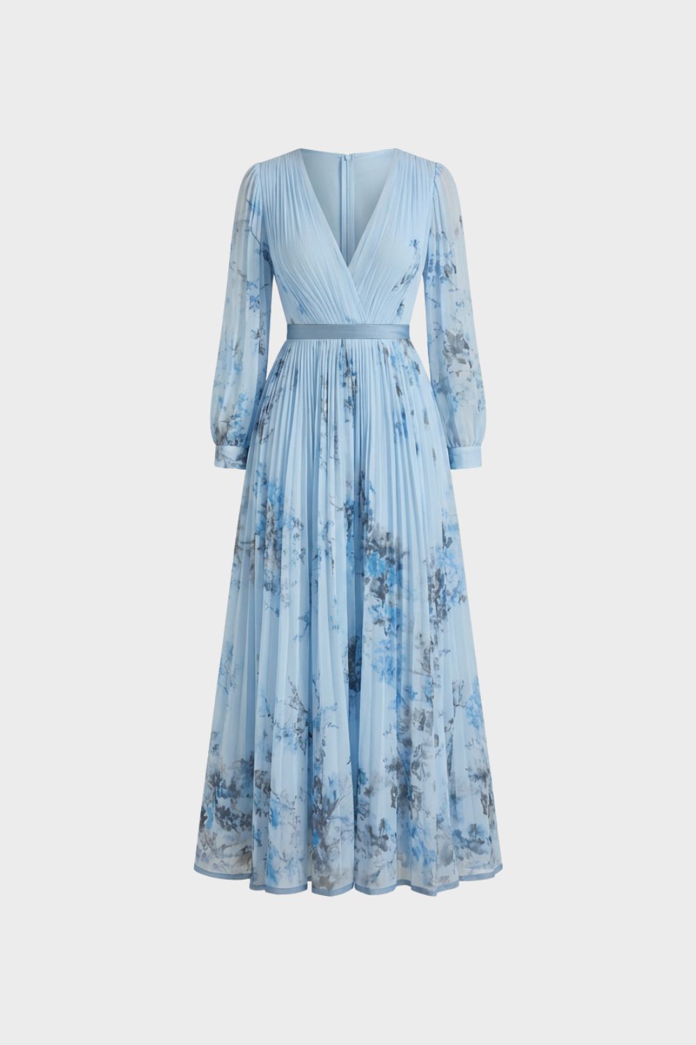 Damen Midikleid Plissee V-Ausschnitt – Lifestyle-Look