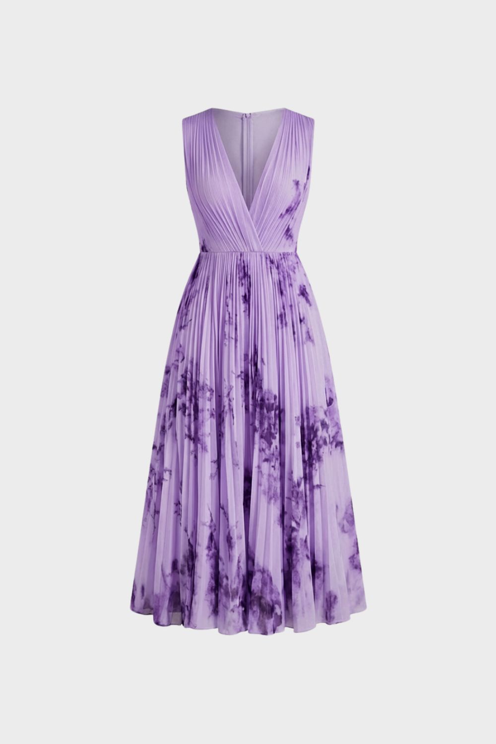Damen Midikleid Plissee V-Ausschnitt – Größentabelle