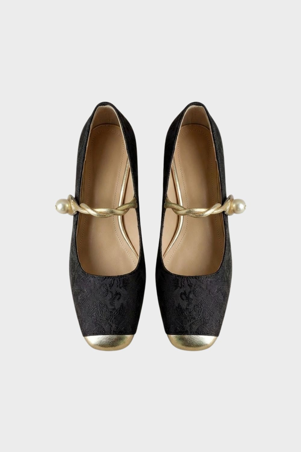 Damen Mary-Jane-Ballerinas Perlenriemen – Detail-Ansicht