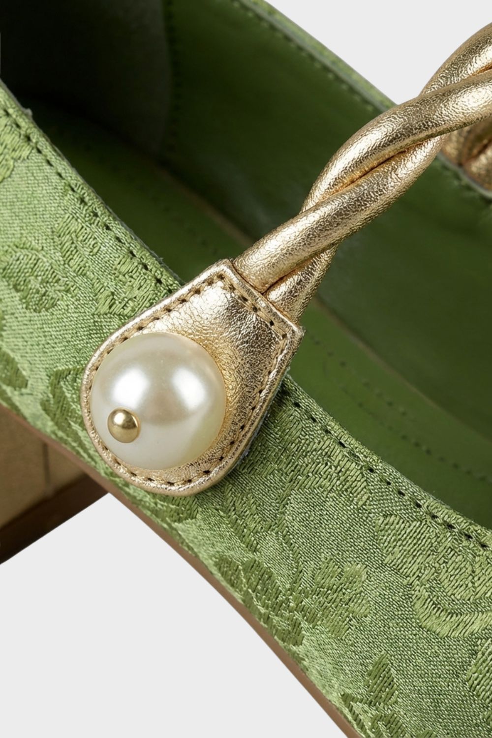 Damen Mary-Jane-Ballerinas Perlenriemen – Profil-Ansicht