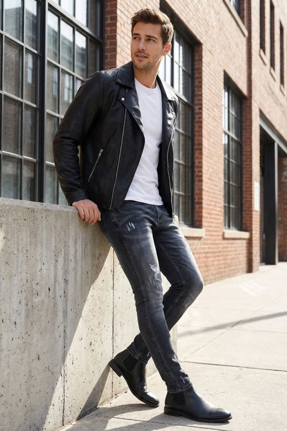 Herren Skinny Jeans Used-Distressed – Pass-Bild