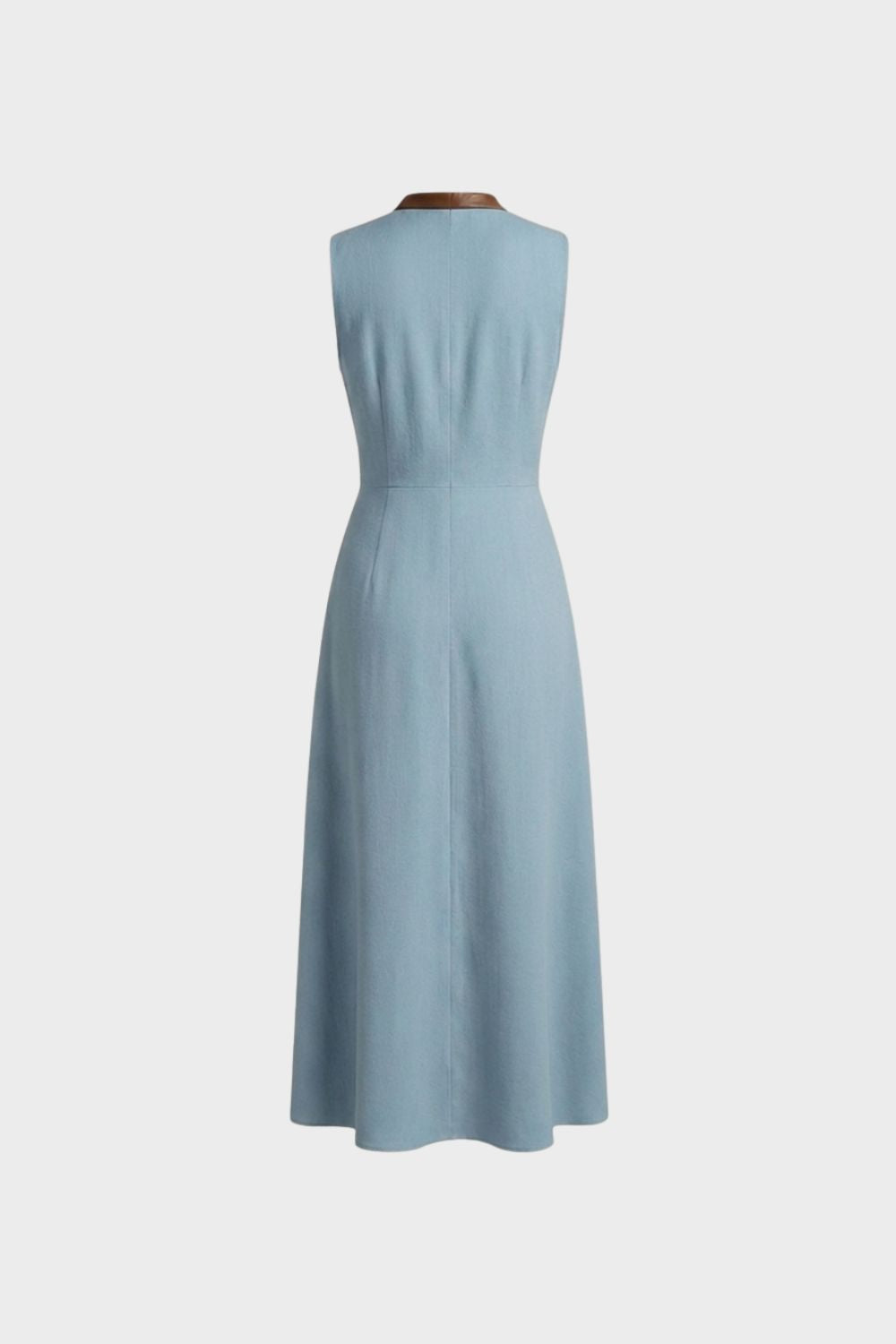 Damen Sommer-Maxikleid A-Linie Taillengürtel – Detail-Ansicht