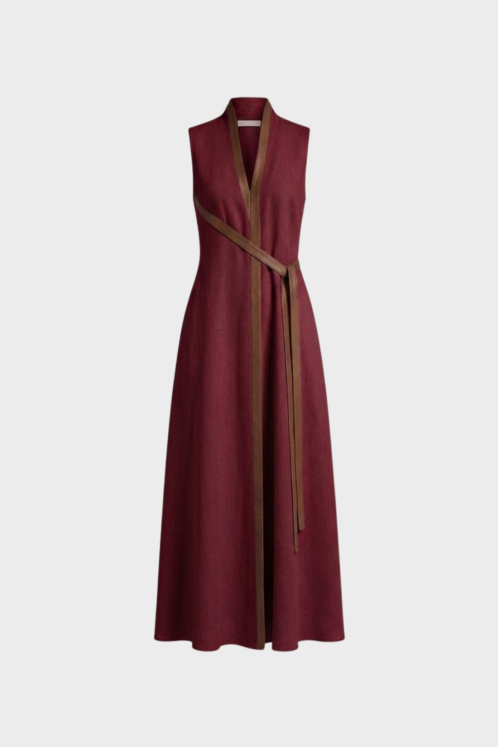 Damen Sommer-Maxikleid A-Linie Taillengürtel – Lifestyle-Look