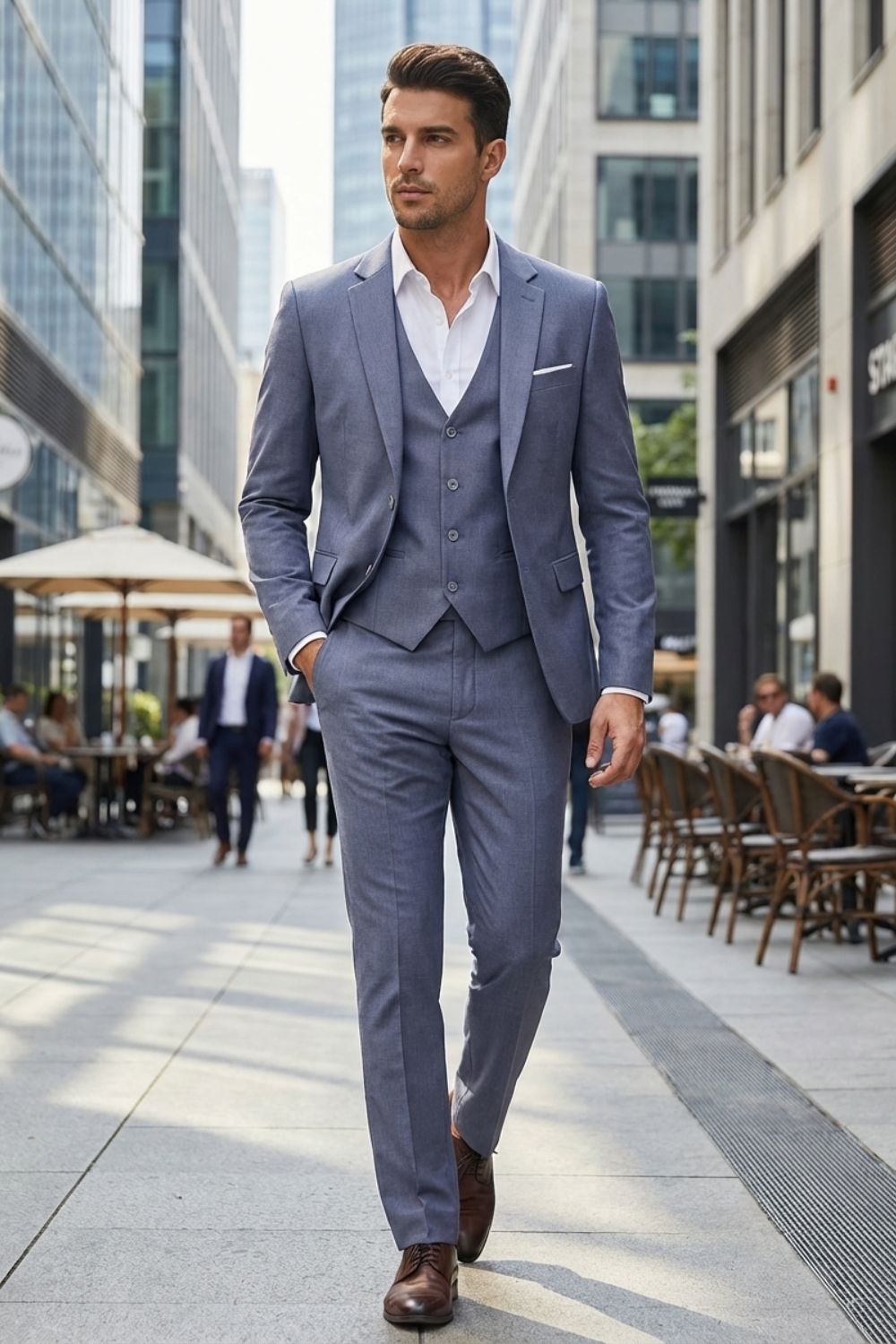 Herren Dreiteiler Notch-Revers V-Weste – Styling-Inspiration