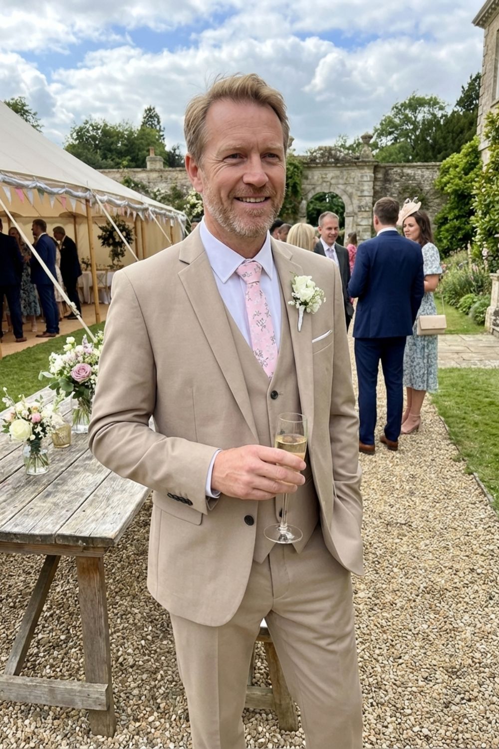 Herren Hochzeitsanzug 3-teilig Slim Weste – Outfit-Look