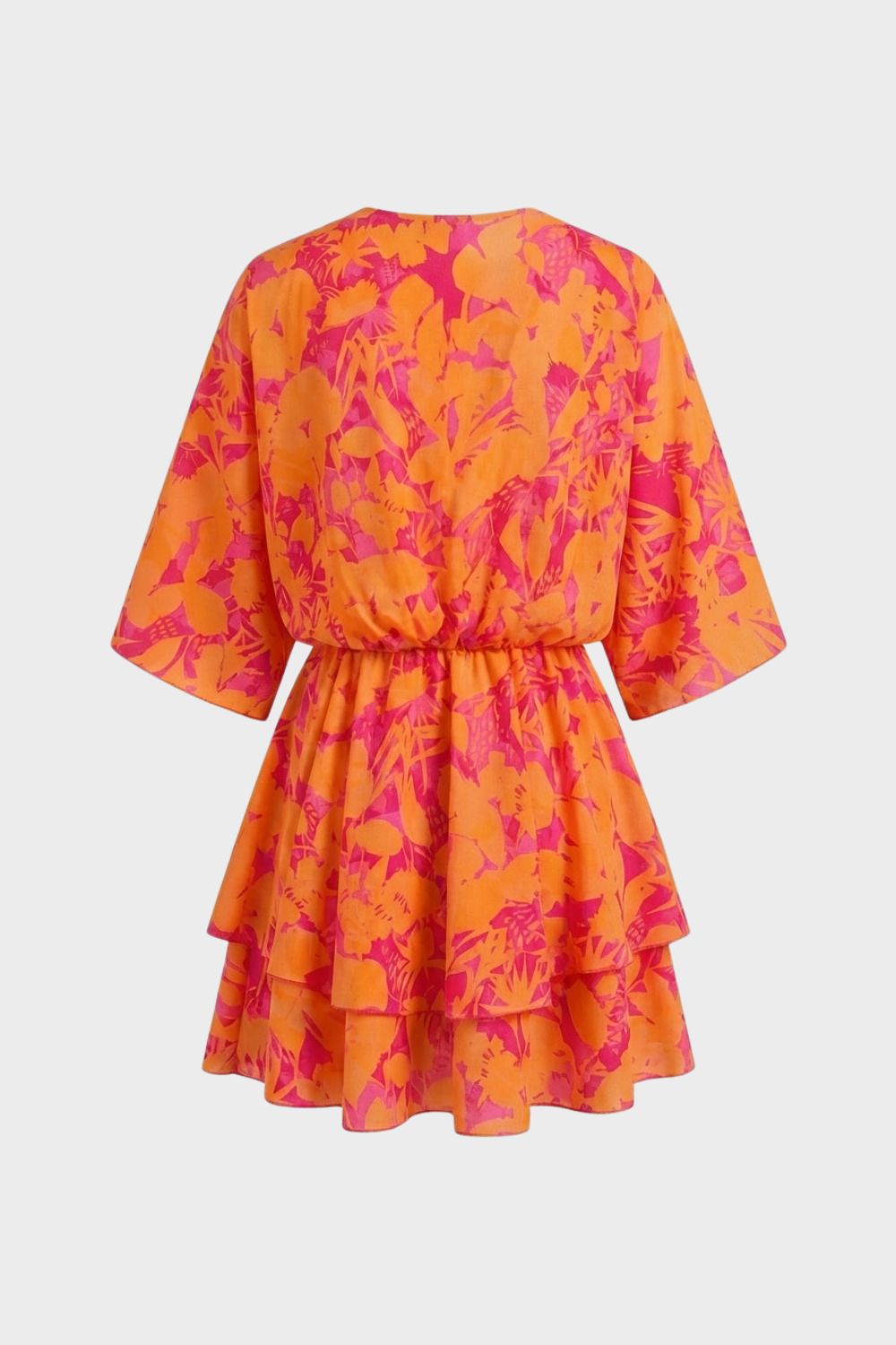 Damen Floral-Minikleid Kimono-Sleeves – Detail-Ansicht