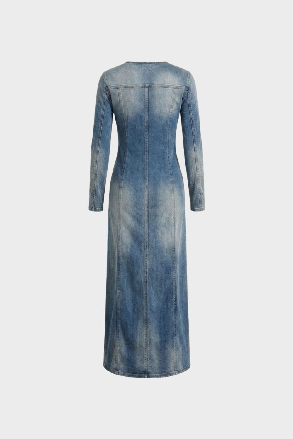 Damen Midi-Jeanskleid Knopfleiste – Detail-Ansicht