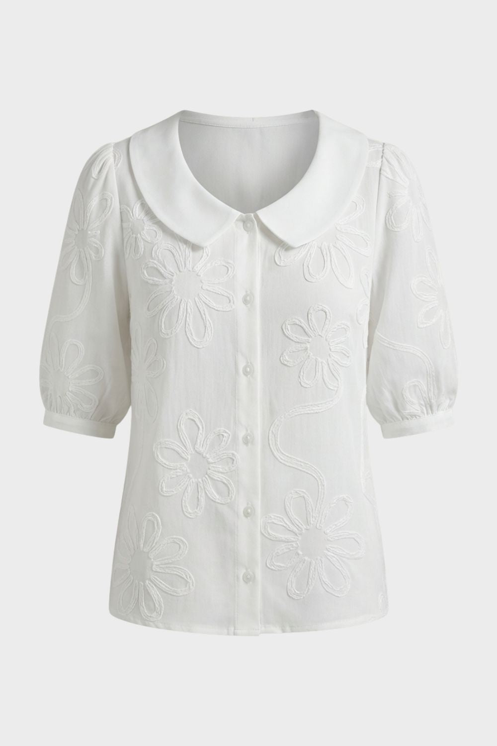 Damen Daisy-Bluse Peter-Pan Puffärmel – Lifestyle-Look