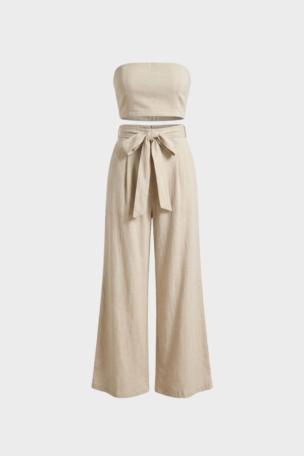 Damen Bandeau-Jumpsuit Wide-Leg Schleife – Lifestyle-Look