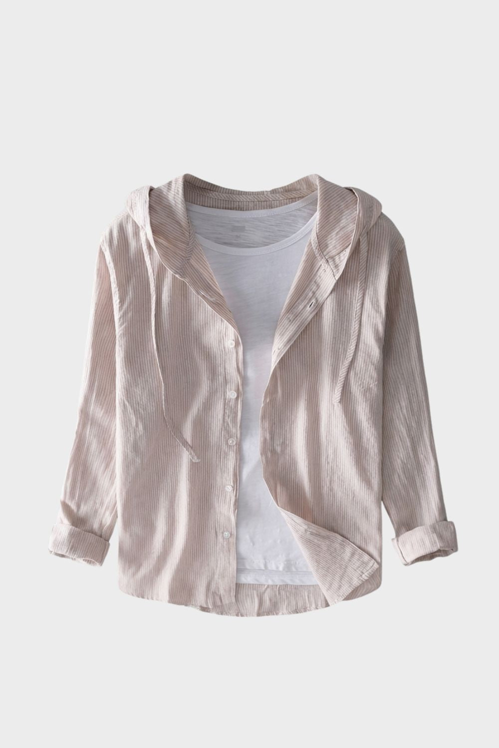 Herren Streifen-Hemd Kapuze Casual – Lifestyle-Look