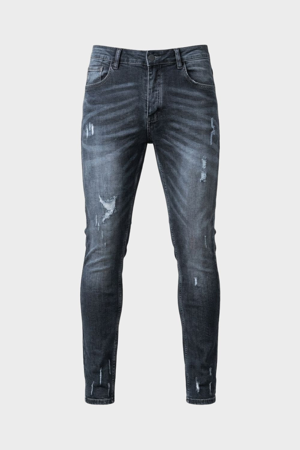 Herren Skinny Jeans Used-Distressed – Material-Detail