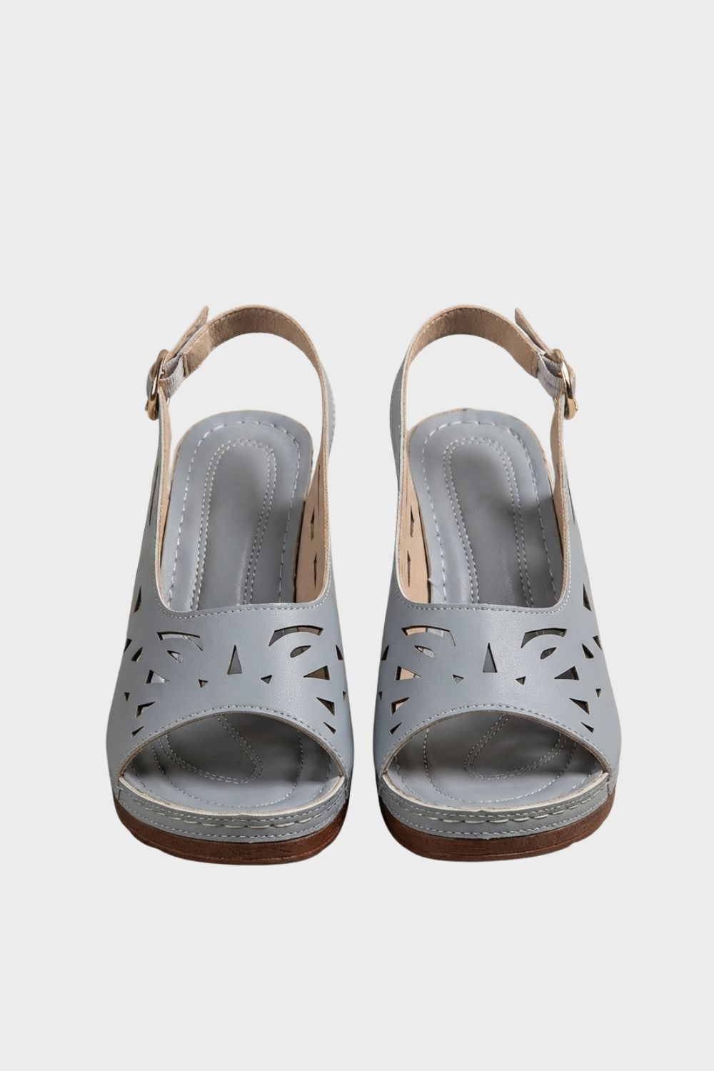 Damen Sommer Sandaletten Keilabsatz Riemchen – Material-Detail