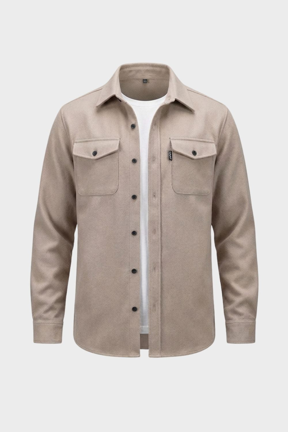 Herren Overshirt Twill Flap-Pockets – Material-Detail