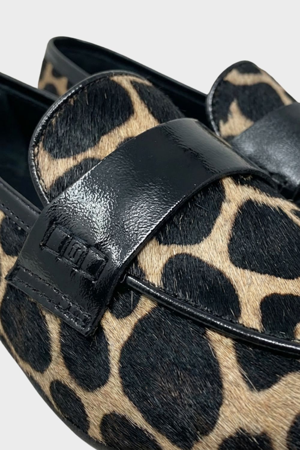 Damen Slip-On Loafer Leopardenmuster Mule – Profil-Ansicht