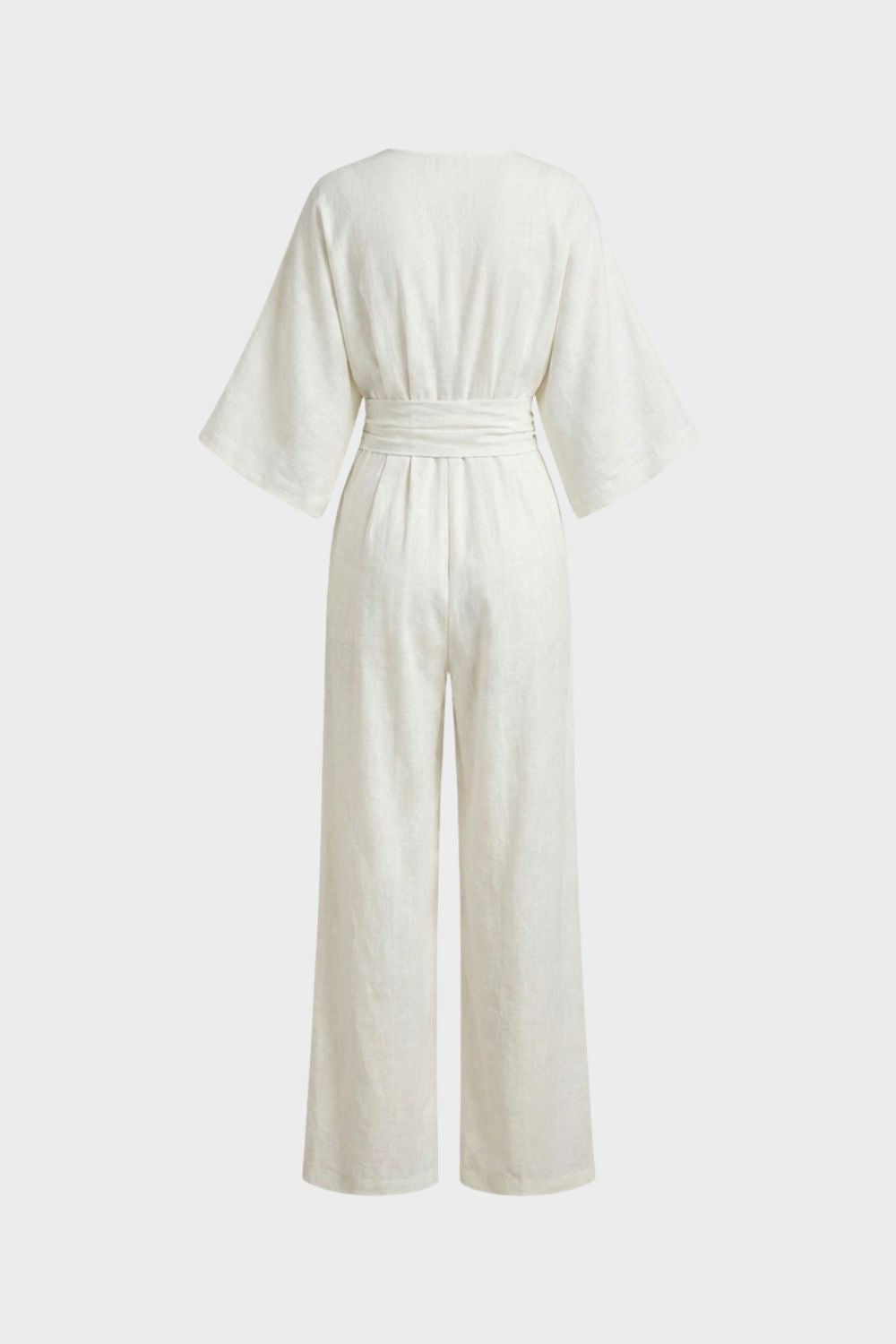 Damen Wickel-Jumpsuit V-Neck Cross-over – Detail-Ansicht