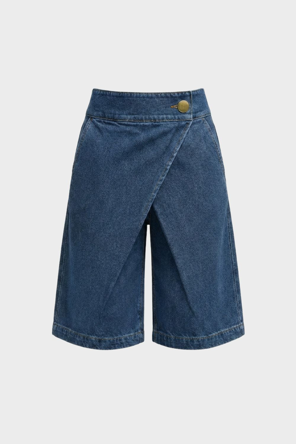 Damen Jeansshorts High-Waist Knopfleiste – Lifestyle-Look