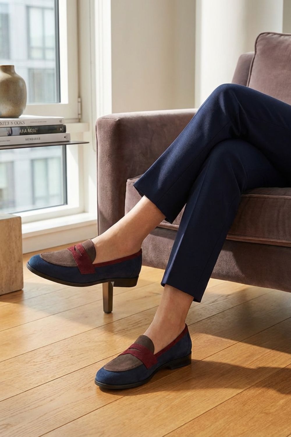 Damen Loafer Runde Spitze Slip-On – Sicht von oben