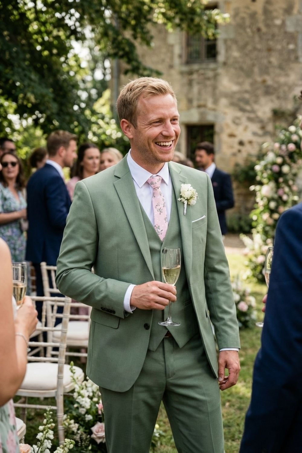 Herren Hochzeitsanzug 3-teilig Slim Fit – Layering-Beispiel