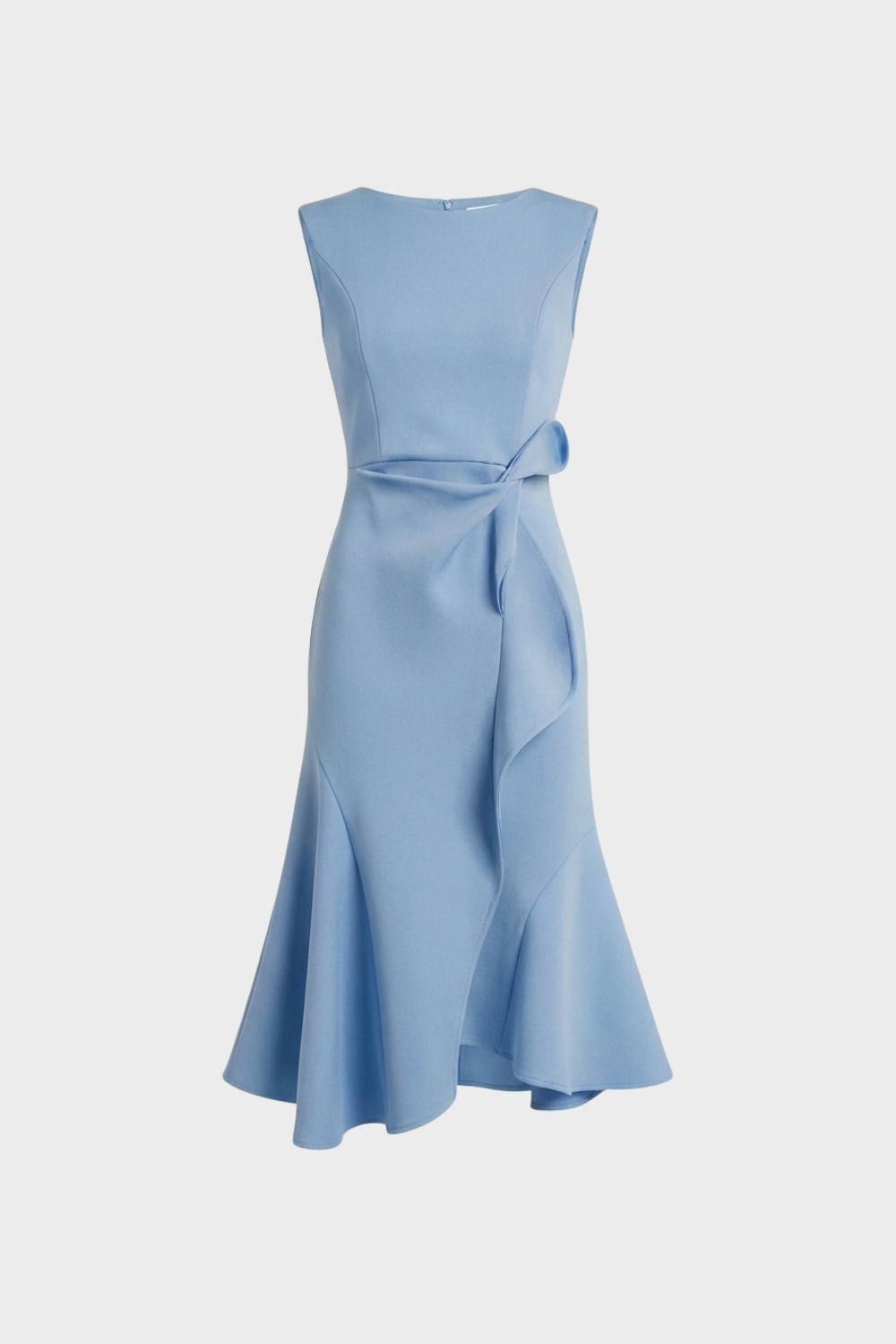 Damen Volant-Midikleid Etui Schleifen – Rückansicht