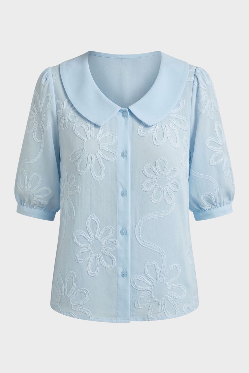 Damen Daisy-Bluse Peter-Pan Puffärmel – Rückansicht