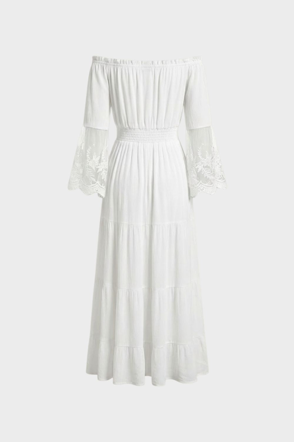 Damen Boho-Maxikleid Off-Shoulder Spitze – Detail-Ansicht